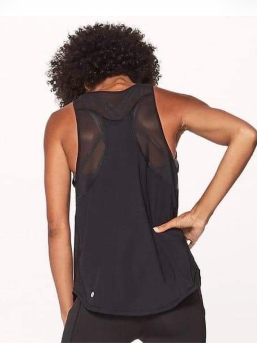 Lululemon Sculpt Tank II Top Sheer Mesh Panels Women's Yoga Workout Size 4 Black